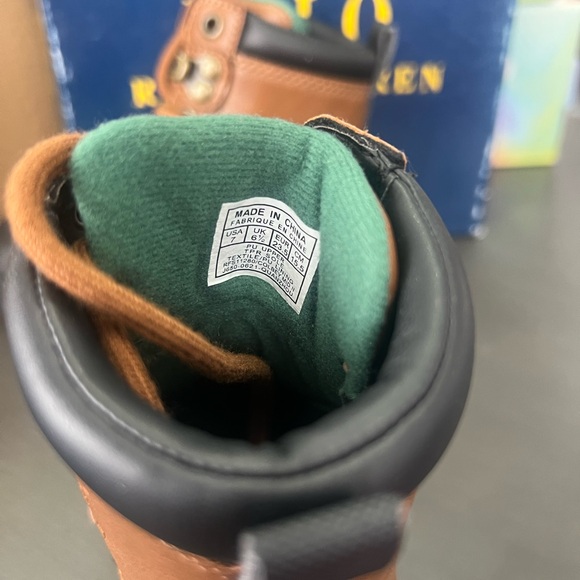 Polo by Ralph Lauren Boys Sz 7 Tan/Chocolate Colbey Boots - Picture 6 of 8